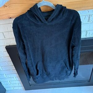 Men's Black Velour Hoodie